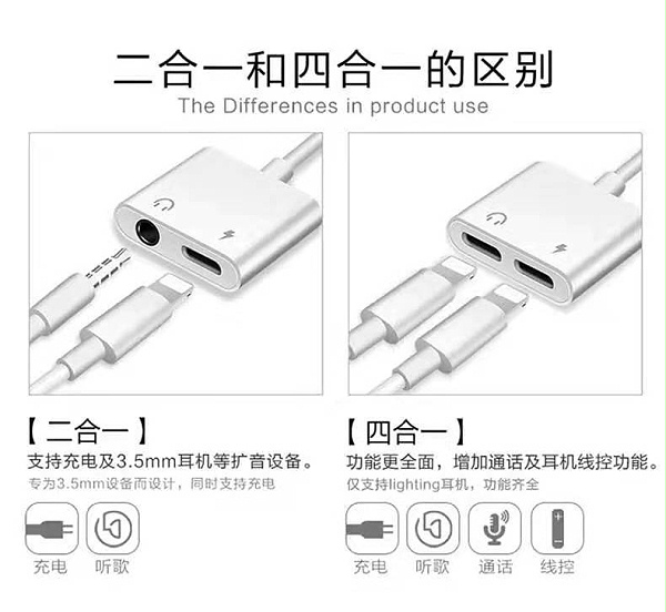 苹果单音频转接线